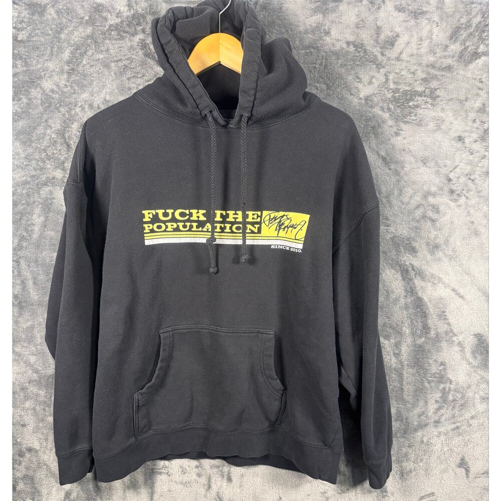 Y2K Streetwear x Skate x FTP F**K The Population Big LOGO Hoodie Men's Size XL